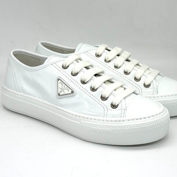 PRADA Triangle Logo Smash Naplak Platform Sneakers Trainers Flat Shoes - Picture 8 of 16